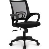 Black Mesh Gaming Office Chair Mid Back Lumbar Support Adjustable Height Swive