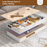 High Glossy LED Coffee Tables for Living Room, Center Table with Storage