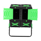 140L Dual Chamber Compost Bin Fast Assemble Tumbling Composting Tumbler Easy Setup