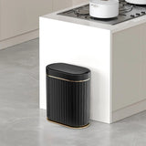 Black Bathroom Trash Can with Lid 2 Gallon Sensor Trash Bin, Automatic Narrow Garbage Can