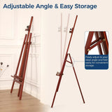 Adjustable Wooden Art Easel for Painting, Foldable Beech Wood Display Stand
