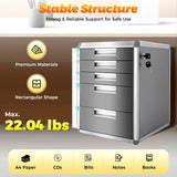 5 Layers Drawer Organizer, Lockable File Holder, Desk Apothecary Cabinet, Aluminum Alloy Storage Box, for Home Office Supplies