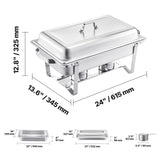 SucceBuy 8 Qt 4 Pack Chafing Dish Buffet Set Stainless Steel Chafer with 2 Full Size
