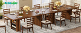 Tribesigns Dining Table for 6 to 8, 63-Inch Rectangular Wooden Kitchen Table with Storage