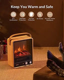 Shinic 1500W Electric Fireplace Heater with Realistic Flame for Home, Office