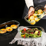 Large 1800ml Glass Loaf Pan Set 2pcs with Lid Oven Safe Baking Dish Ideal for Cakes
