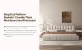 Queen Size Platform Bed with 38.5-inch High Extra-Thick Soft Headboard