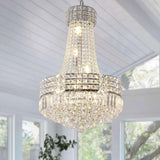 Crystal Chandeliers Light Fixture,6-Light Empire Style K9 Crystal Chandeliers