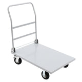 2000lbs Industrial Silver Flat Dolly Cart Heavy-Duty Iron Hand Truck
