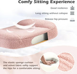 Pink Home Office Chair Mesh Teddy Fleece Swivel Desk Chair with Wheels