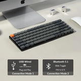 84-Key Slim Wireless/Wired Mechanical Keyboard with LED Backlight