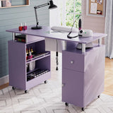 Manicure Table Nail Desk for Nail Tech with Dust Collector & Wrist Rest, Acetone Resistant Beauty Salon