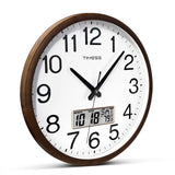 TIMESS 13-inch wood grain wall clock, perpetual calendar, silent timekeeping