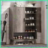 5 Tier Shoe Cabinet Storage for Entryway w/ Doors, Freestanding Shoe Rack