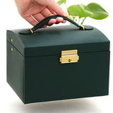 1pcs Multi Functional Three Layer Leather Drawer Style Jewelry Box Earrings