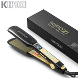KIPOZI Professional Hair Straightener Titanium Flat Iron with Digital LCD Display Dual Voltage