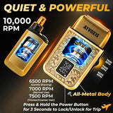 All-Metal Close Shave 3-Speed Foil Shaver for Men: 10000 RPM Electric Nose and Ear Hair Trimmer Cordless