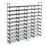 10 Tiers Extra Large Shoe Rack  for 80 Pairs & Boots with Hooks for Closet