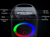 FanFun Wireless Outdoor Speaker, Portable Speaker with Microphone, Colorful DJ Light, Dual Microphone Jacks, TF Card Compatible
