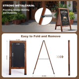 Large Sandwich A-Frame Chalkboard Sign - 40 x 20 Inches Magnetic Wooden