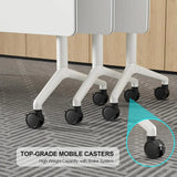 Foldable Mobile Conference Table with Wheels, Flip Top Design