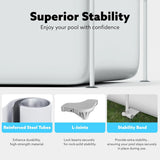 JOYFY Rectangular Above Ground Pool 10x6.8ft x 26inch Outdoor Frame