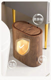 Faux Wood Grain Trash Can Slim Lid Large Capacity Bin For Bathroom Narrow Spaces Living
