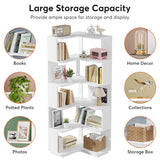 Tribesigns 6 Tier Corner Bookshelf, 64.96 Inch Tall Industrial Corner Bookcase with Anti-Drop Panel,Wood Grain Corner Shelf