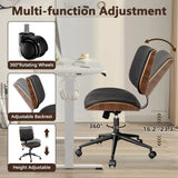 Office Chair with Wheels, Adjustable Height, Leather Swivel Chair for Desk,