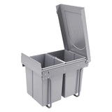 20L Each Dual Pull-Out Trash Can Easy Install Under Cabinet Kitchen Waste Bin with 2 Bins Slide out Recycling Garbage Can
