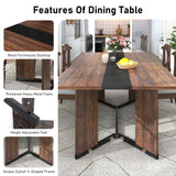 71In Large Rectangular White Dining Table for 4 5 6 8 10 People, Family Dinner Table