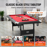 6.3ft Fold-up Pool Table Solid MDF Base Sturdy Metal Legs Full Set Games