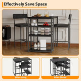 Dining Table Set for 2,3 Piece Kitchen Table Set with PU Cushion Chairs