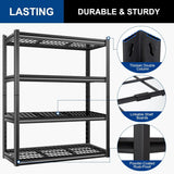 4-Tier Metal Garage Shelves 46x24x72in Adjustable Heavy Duty Steel for Warehouse Workshop