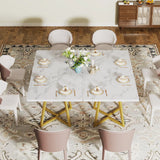 Tribesigns Square Dining Table for 4, 31.5" Industrial Dinner Table with Metal Base
