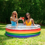 Inflatable Pool for Adults, 60 Inch Rainbow Glitter Sunning Pool for 3 People