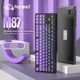 MAMBASNAKE x FREEWOLF M87 75% Wireless Membrane Keyboard  Silent Rainbow Backlit Bluetooth