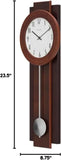 C3383 Avent Wall Clock  Two-Tone Wooden Case with Slow-Swing Pendulum