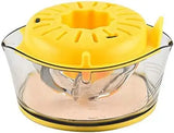 Citrus Juicer Manual Hand Squeezer with Built-in Measuring Cup and Strainer, 8OZ Yellow