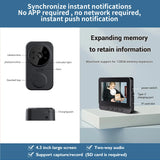 Smart Video Doorbell, 4.3-Inch Display for 2-Channel Audio Intercom