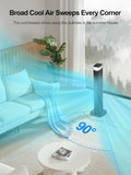 41' Quiet Tower Fan for Bedroom, 90° Oscillating Floor Fan with Remote