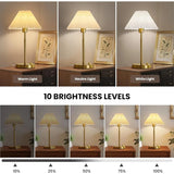 Set of 2: Dimmable Nightstand Bedside Lamps with USB A and C Ports