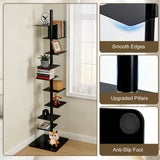 Metal Spine Bookshelf 9-Tier Metal Vertical Bookshelf DIY Spine Book Tower