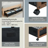Under Bed Storage with Wheels, 25.6 x 18.1 x 7.1 inch Underbed Containers, Underbed Shoes Organizer with Lockable Wheels, Rol