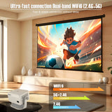 L018 8K Projector Native 1080P 14 WiFi6 Portable Projector for Outdoor