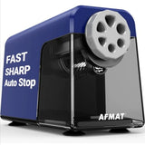 Electric Pencil Sharpener Heavy Duty 6 Holes 2 Pack Blue + Black