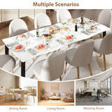 Rectangular Dining Table for 6-8 15mm Thick Metal Frame Wave Edge Dinner Tables