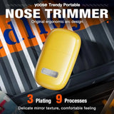 yoose Grooming Bundle: Mini Shaver Silver and Nose Hair Trimmer Yellow Alloy Portable