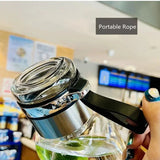 Large Capacity Glass Water Bottle Transparent Milk Juice Cup  for Tour Outdoor Sports