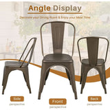 Furmax Metal Dining Chair Indoor-Outdoor Use Stackable Classic Trattoria Chair Chic Dining Bistro Cafe